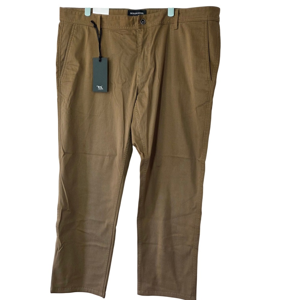 Rodd & Gunn Mens 40x32 Custom Fit Pants Khaki Tan Woven in Italy NWT
